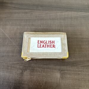 Genuine Tan Beige Suede Leather Credit Card ID Photo‎ Holder Wallet NEW